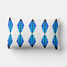 Art Deco Muster in Blues und Schwarz Lendenkissen