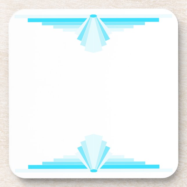 Art Deco Muster in Bright Blue Getränkeuntersetzer (Vorderseite)