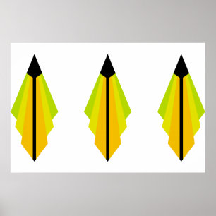Art Deco Muster in Gelb und Limette Poster
