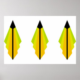 Art Deco Muster in Gelb und Limones Poster