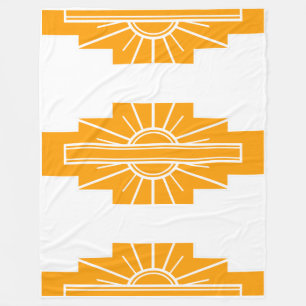 Art Deco Muster in Gold Fleecedecke