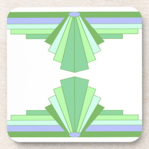 Art Deco Muster in Grün und Lila Getränkeuntersetzer
