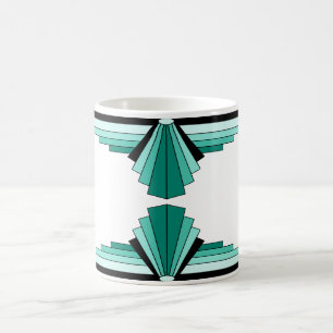 Art Deco Muster in Grüntönen Kaffeetasse