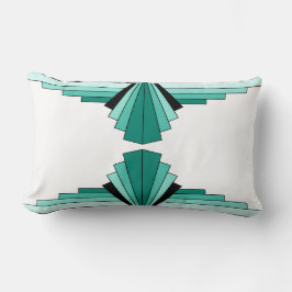 Art Deco Muster in Grüntönen Lendenkissen