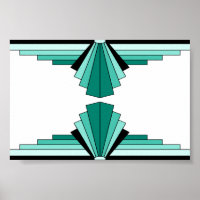 Art Deco Muster in Grüntönen