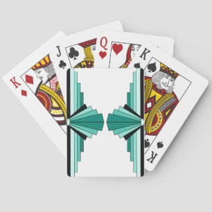 Art Deco Muster in Grüntönen Spielkarten