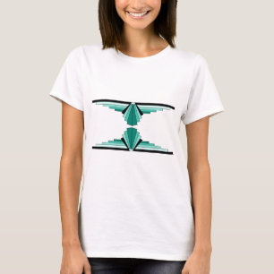 Art Deco Muster in Grüntönen T-Shirt