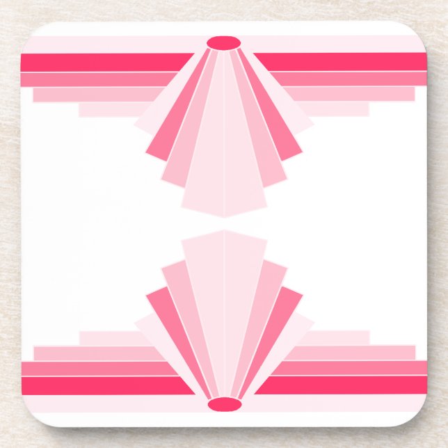 Art Deco Muster in hellrosa Getränkeuntersetzer (Vorderseite)