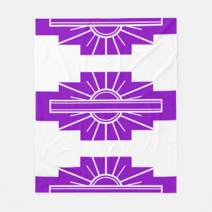 Art Deco Muster in Lila Fleecedecke