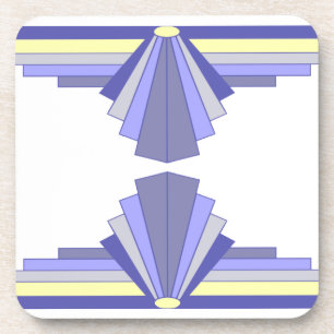 Art Deco Muster in Lila und Zitrone Getränkeuntersetzer