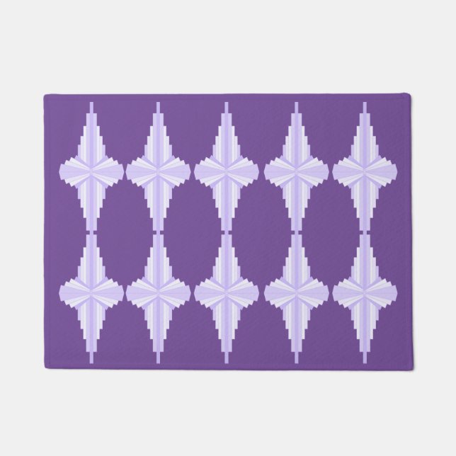 Art Deco Muster in Lilac Fußmatte (Vorderseite)