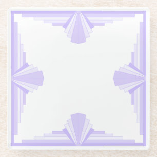 Art Deco Muster in Lilac Glass Untersetzer