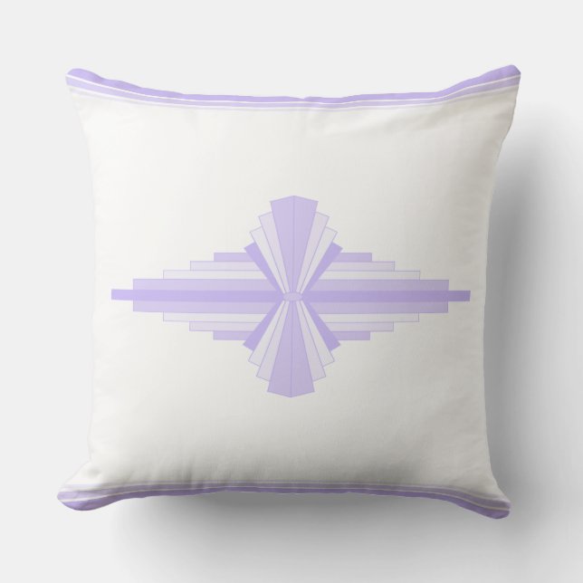 Art Deco Muster in Lilac Kissen (Vorderseite)