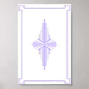Art Deco Muster in Lilac Poster