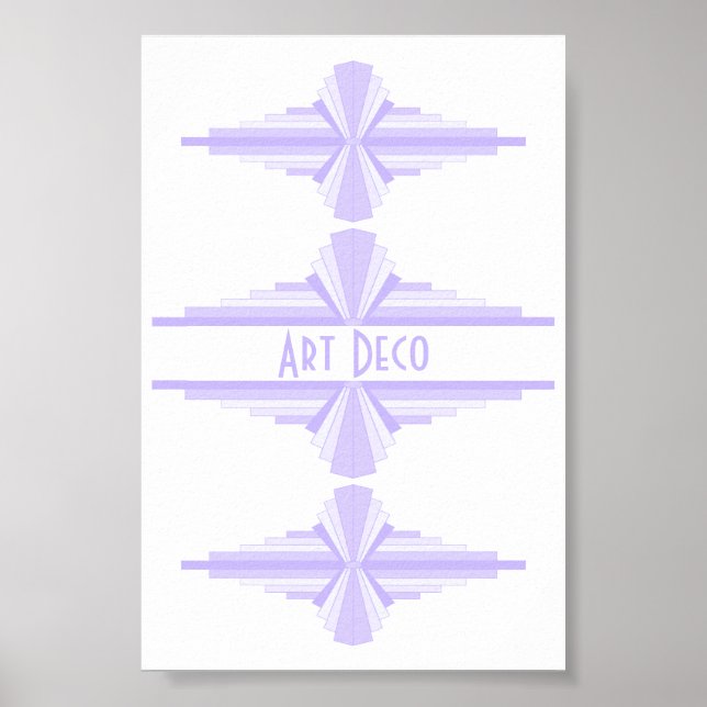 Art Deco Muster in Lilac Poster (Vorne)