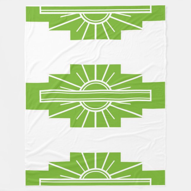 Art Deco Muster in Limon Fleecedecke (Vorderseite)