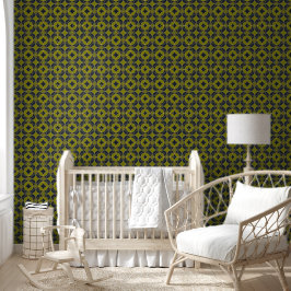 Art-Deco-Muster in Olive und Schwarz Tapete