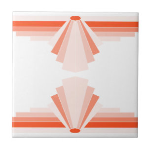 Art-Déco-Muster in Orange Fliese