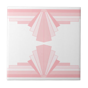 Art Deco Muster in Peach Fliese