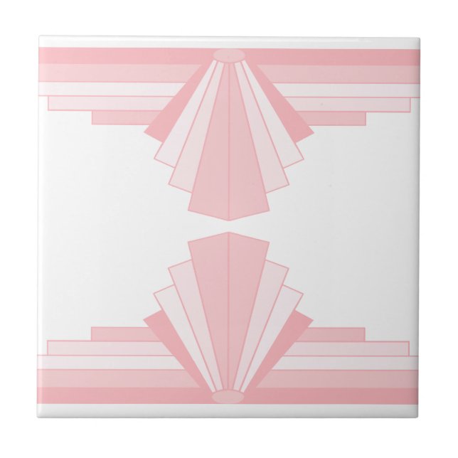 Art Deco Muster in Peach Fliese (Vorderseite)