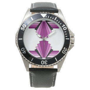 Art Deco Muster in Pinks Armbanduhr
