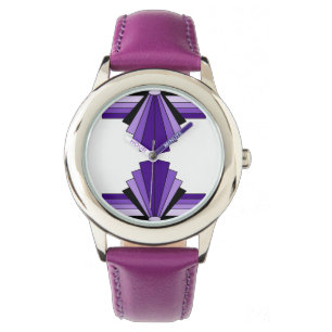 Art Deco Muster in Purples Armbanduhr