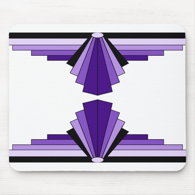 Art Deco Muster in Purples Mousepad (Vorne)
