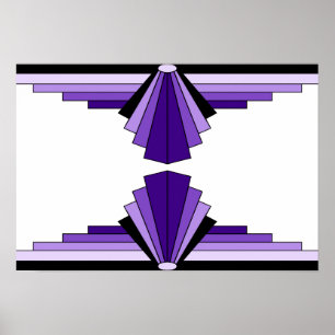 Art Deco Muster in Purples Poster
