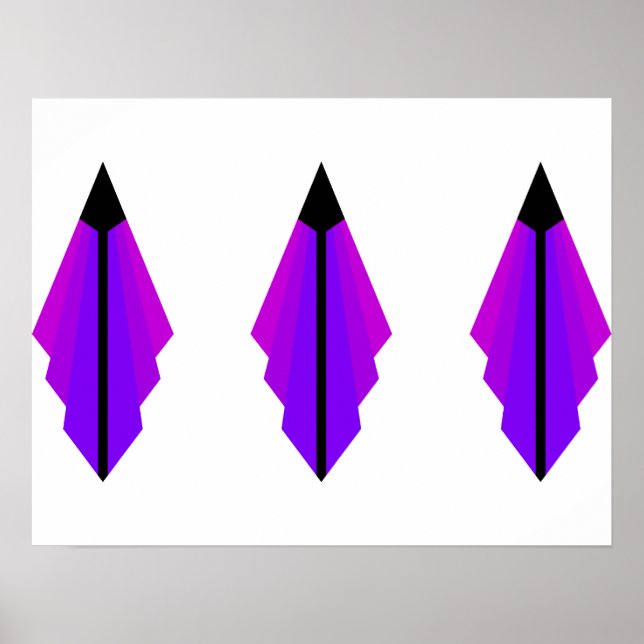 Art Deco Muster in Purples Poster (Vorne)
