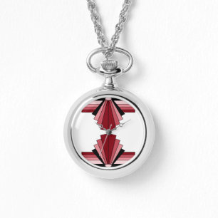Art Deco Muster in Reds Armbanduhr