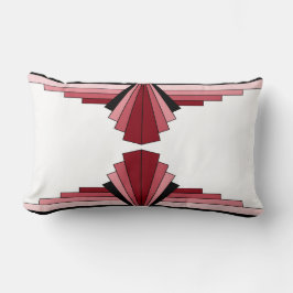 Art-Deco-Muster in Reds und schwarzer Lumbalkissen Lendenkissen
