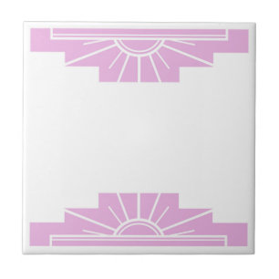 Art Deco Muster in Rosa Fliese