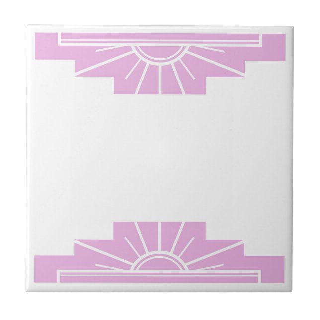 Art Deco Muster in Rosa Fliese (Vorderseite)