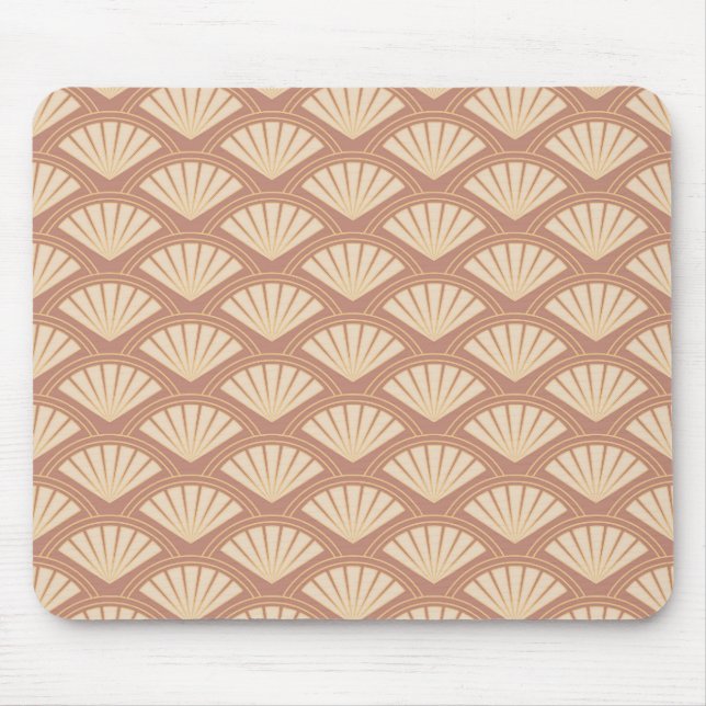 Art Deco Muster in Rosafarbe  Mousepad (Vorne)