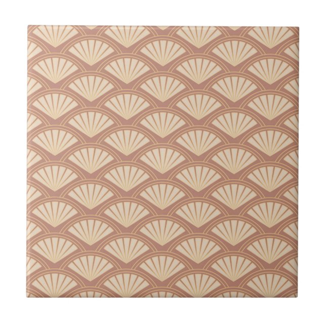 Art-Déco-Muster in Rose Fliese (Vorderseite)