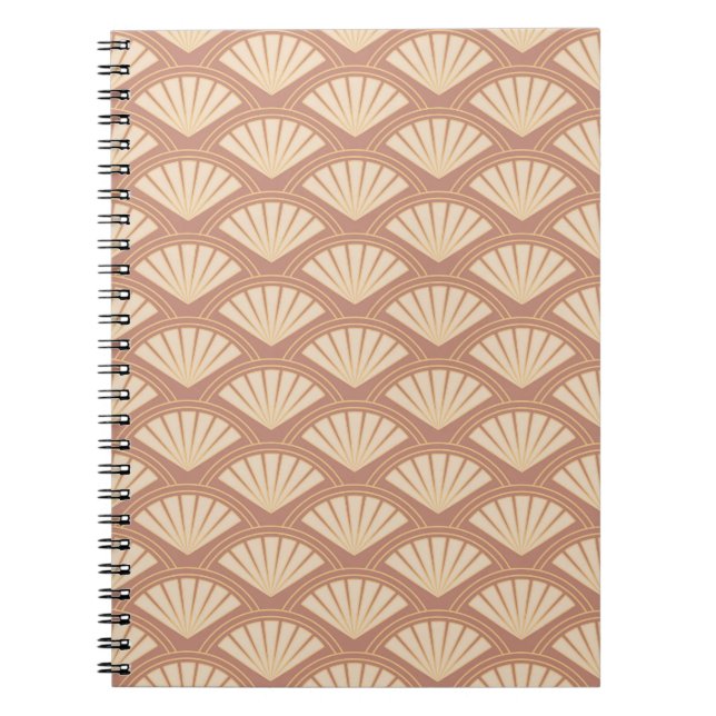 Art-Déco-Muster in Rose Notizblock (Vorderseite)