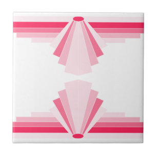 Art-Déco-Muster in Rose Rosa Fliese