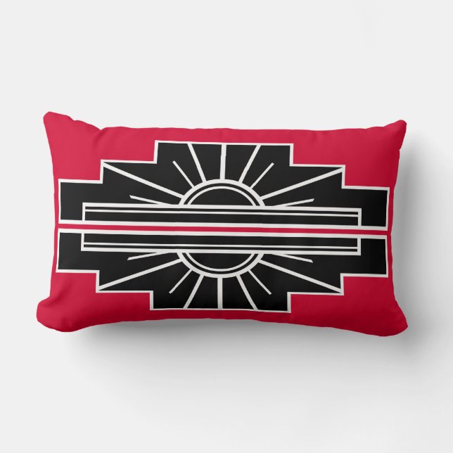 Art Deco Muster in Rot Basierend auf dem Deko der  Lendenkissen (Vorderseite)