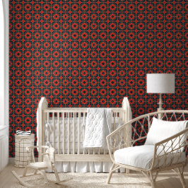 Art-Deco-Muster in Rot und Schwarz Tapete