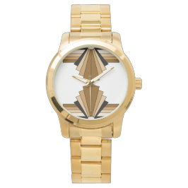 Art Deco Muster in Tans Armbanduhr