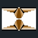 Art Deco Muster in Tans Poster<br><div class="desc">Dieses Muster basiert auf klassischen Deko-Formen.</div>