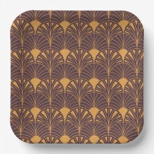 Art-Deco-Muster mit fächerförmigen Motiven  Pappteller