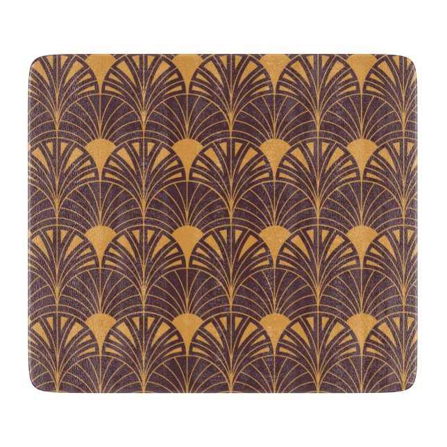 Art Deco-Muster mit fächerförmigen Motiven  Schneidebrett (Vorderseite)