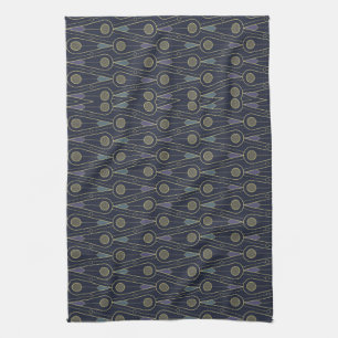 Art Deco-Muster mit geometrischen Formen in Gold Geschirrtuch