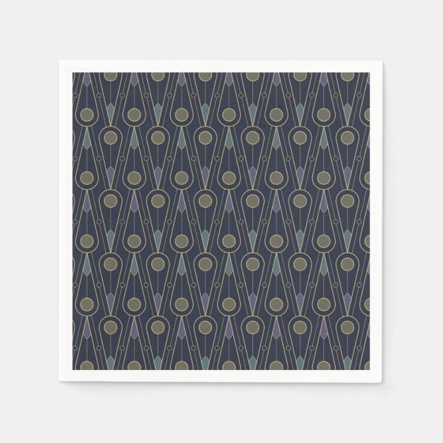 Art-Deco-Muster mit geometrischen Formen in Gold Serviette (Vorderseite)
