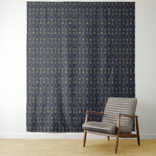 Art-Deco-Muster mit geometrischen Formen in Gold Wandteppich