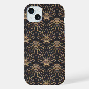 Art Deco-Muster mit goldenen Blumenmotiven iPhone 15 Plus Hülle