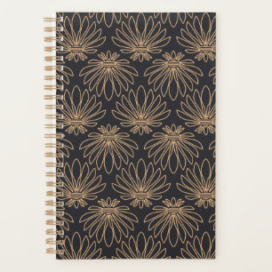 Art Deco-Muster mit goldenen Blumenmotiven Planer