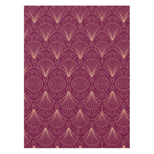 Art Deco-Muster mit goldenen geometrischen Fächerm Tischdecke