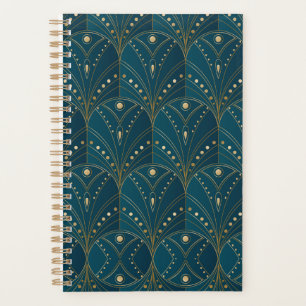 Art Deco-Muster mit goldenen geometrischen Formen Planer